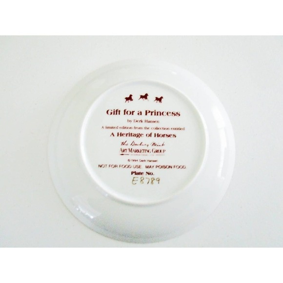Gift for a Princess Heritage of Horses Collector Plate Danbury Mint Dirk Hansen - Picture 3 of 3